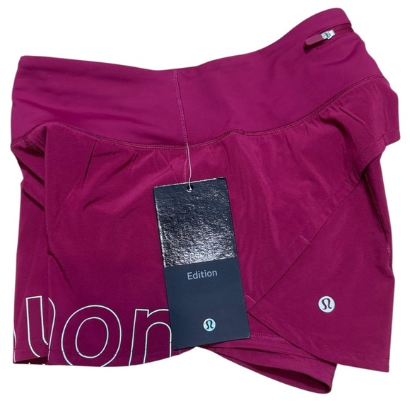 RARE Lululemon Speed Up Mid Rise Lined Shorts 4” Size 2 Limited Ed Pomegranate - Picture 2 of 13